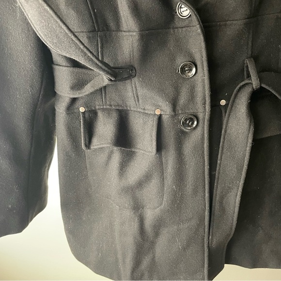 Marvin Richards New York Wool Belted Coat Black Womens Size XL - Picture 4 of 7